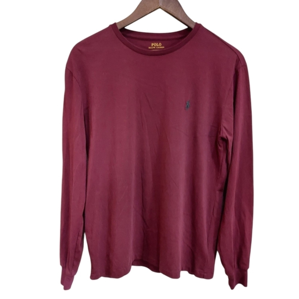 Polo by Ralph Lauren Men's Burgundy Long Sleeve Shirt